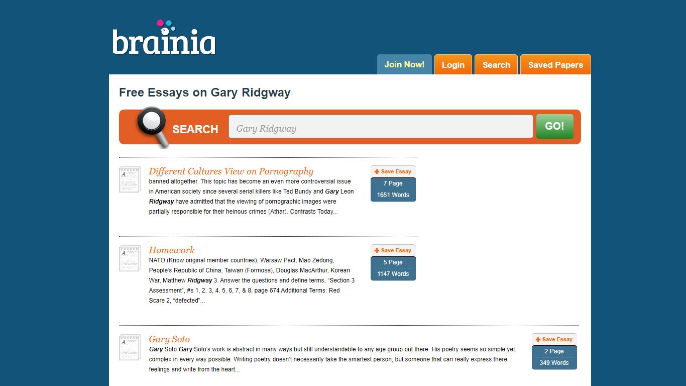 Free Essays on Gary Ridgway - Brainia.com